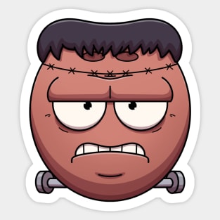 Coconut Frankenstein Monster Face Sticker